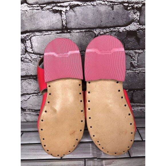 Hot Pink Patent Leather Handmade Ankle Strap Clogs Shoes Women Sz 38EU/7.5M US - Picture 13 of 16